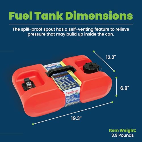 Rectangular 9 Gallon Low Profile Marine Fuel Tank for Outboard Engine Boats V80913