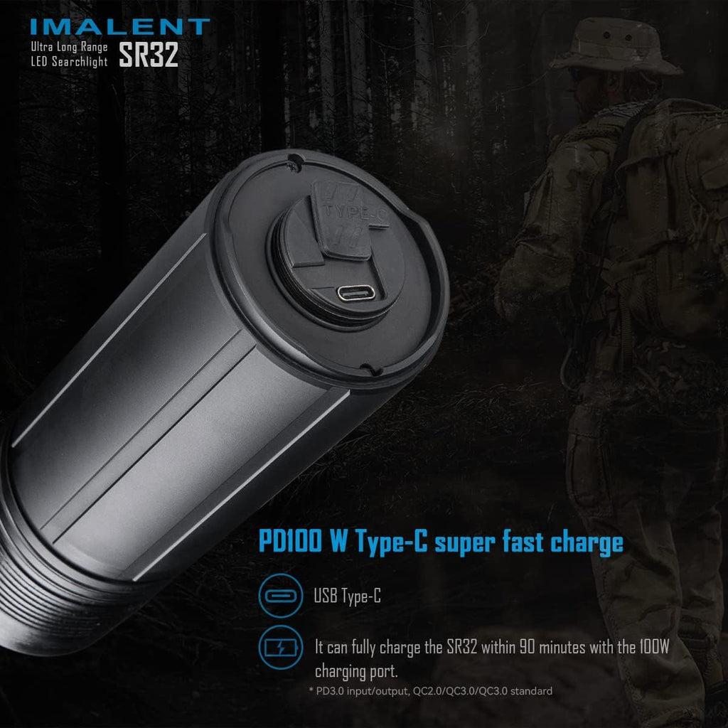 120,000 Lumens Rechargeable LED Flashlight with Type-C Fast Charging N780119