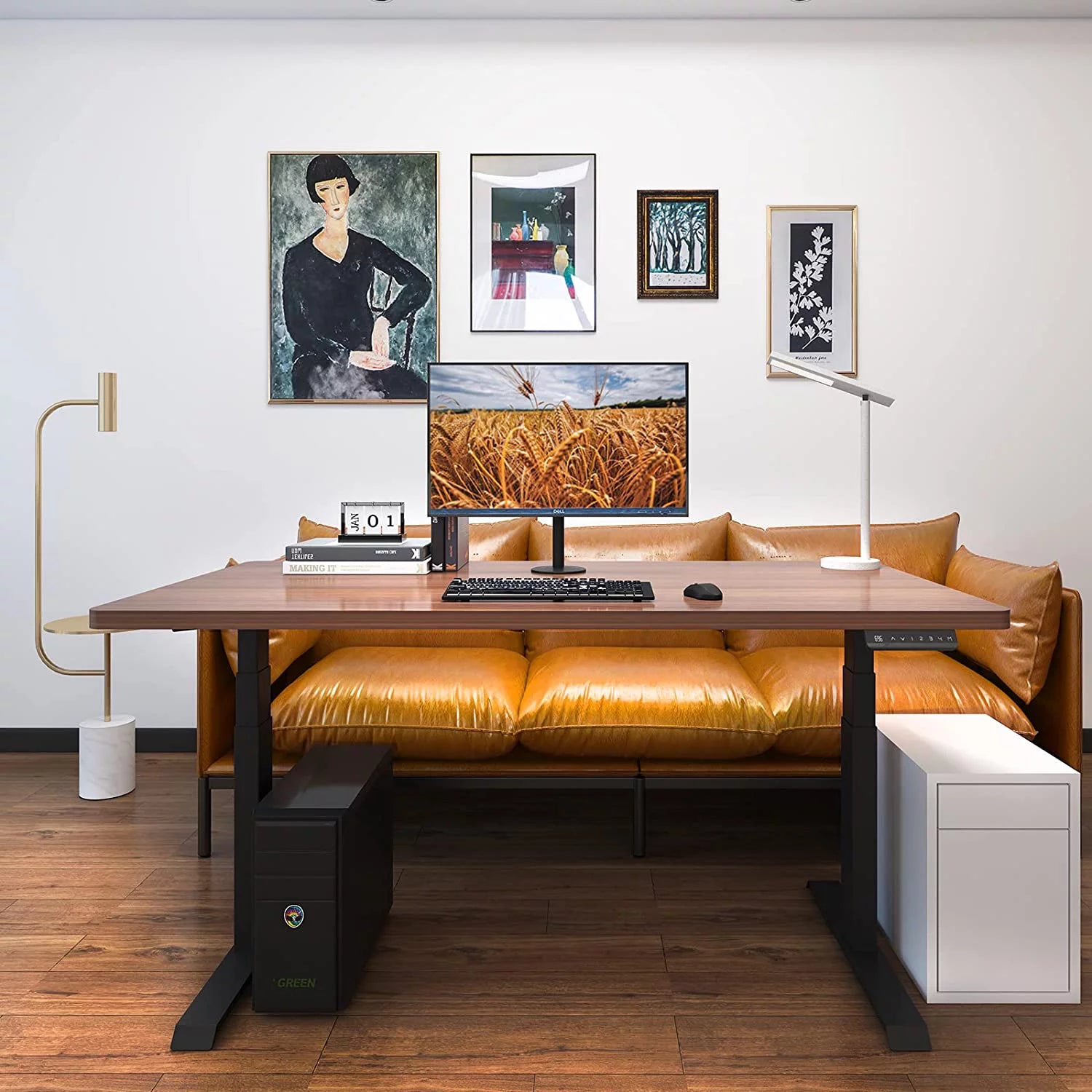Electric Standing Desk Frame Dual Motor Height Adjustable, Black D7504