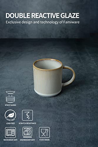 Coffee Mug Set for 6, 12 oz with Handle, Smoky Blue H570266