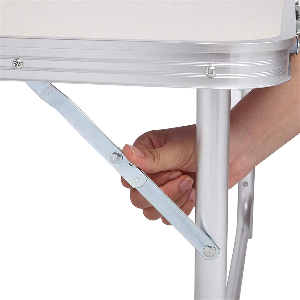 Aluminum Folding Camping Table, Height Adjustable Portable Outdoor Card Table Q337187
