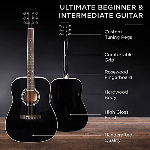 41in Full Size Beginner Acoustic Guitar Starter Set with Case R7041