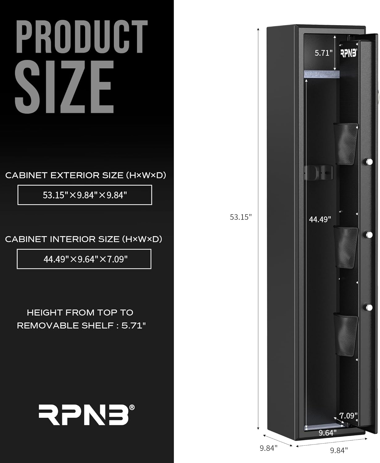 Large Biometric Rifle Safe with Quick-Access Fingerprint Lock M75044