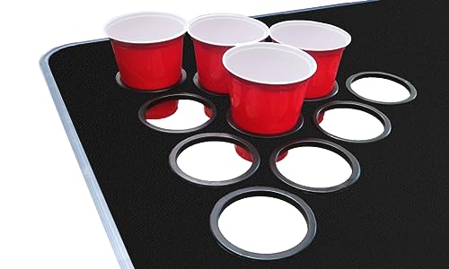 Folding Beer Pong Table with Cup Holes and LED Lights M95139