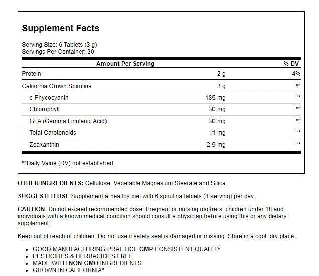 Spirulina 3,000 mg 180 Tabs G154947