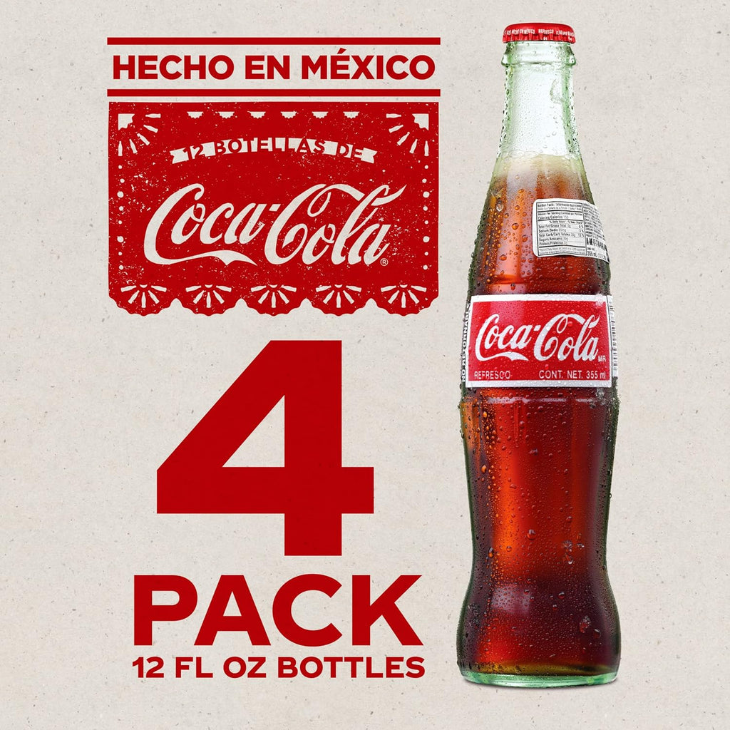Mexican Cola Glass Bottles, 12 Fl Oz (Pack of 4) X53875