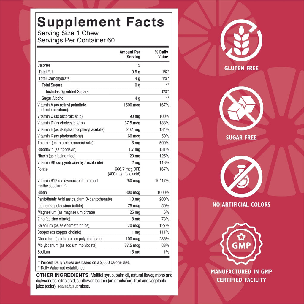 Bariatric Multivitamin Soft Chews, Tropical Orange, 180 count N835