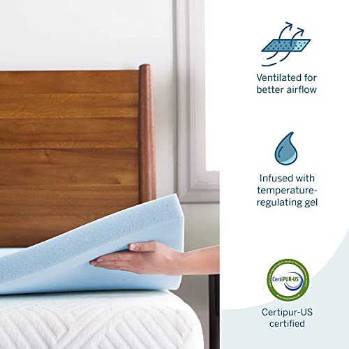 Gel Memory Foam Mattress Topper, Ventilated, Twin XL P977