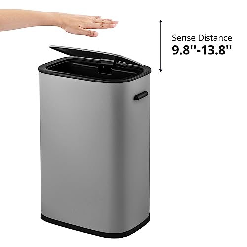 Stainless Steel Dual Trash Can and Recycling Bin, Open Top, 60L T844186