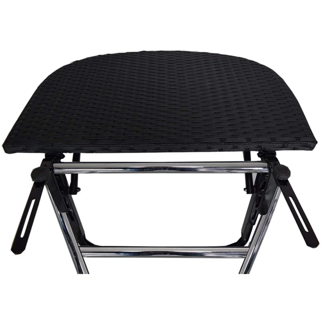 Wicker and Metal Foldable Balcony Table with Adjustable Clamps S4397
