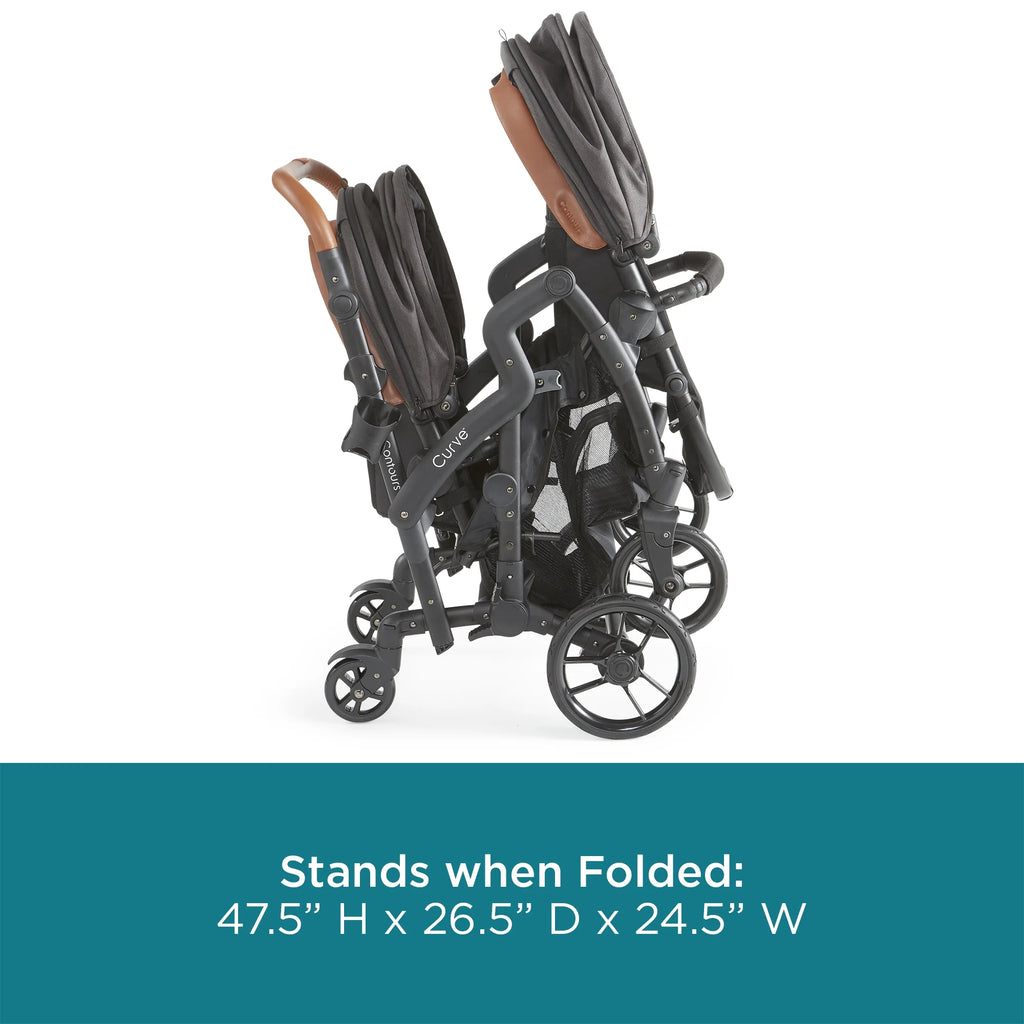 Double Tandem Stroller, Black Herringbone P922