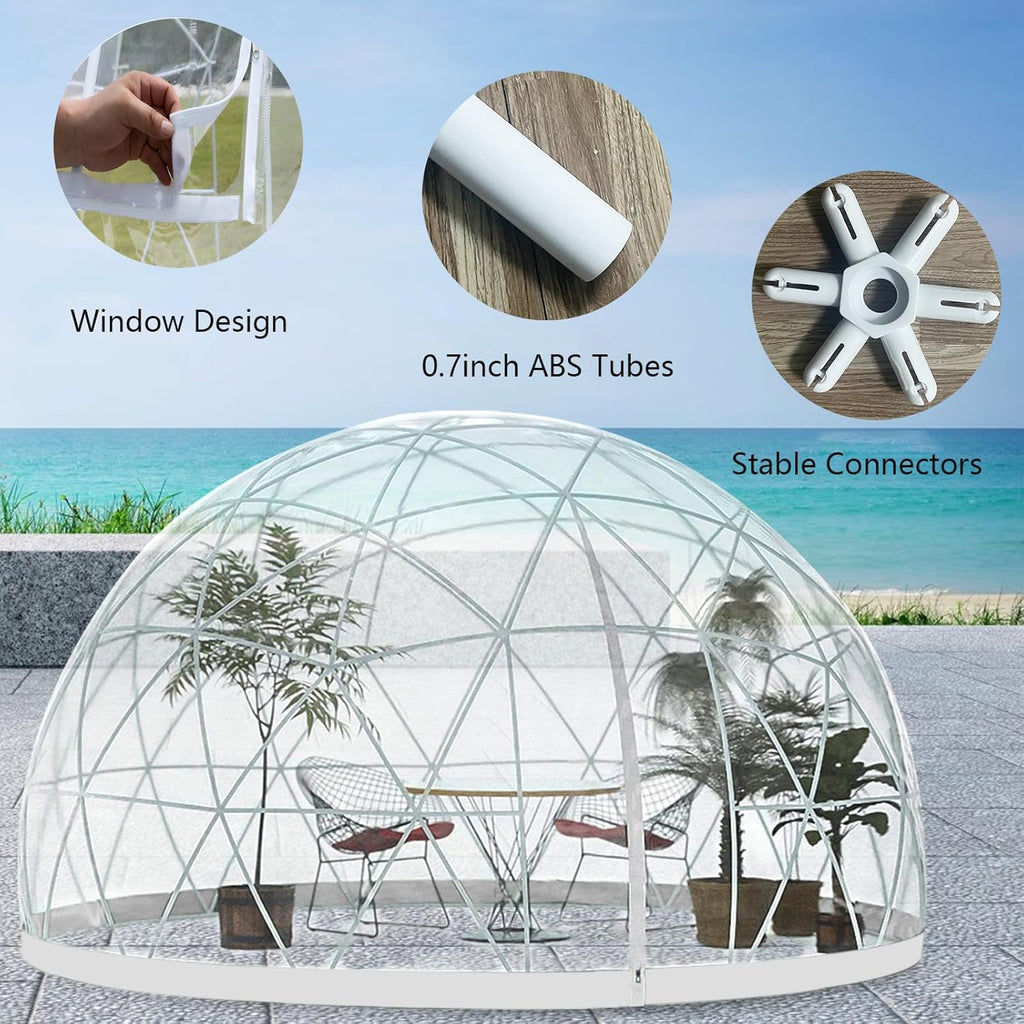 12FT Bubble Dome Tent for 4-8 Person, Waterproof Clear Igloo with Transparent Window E211974