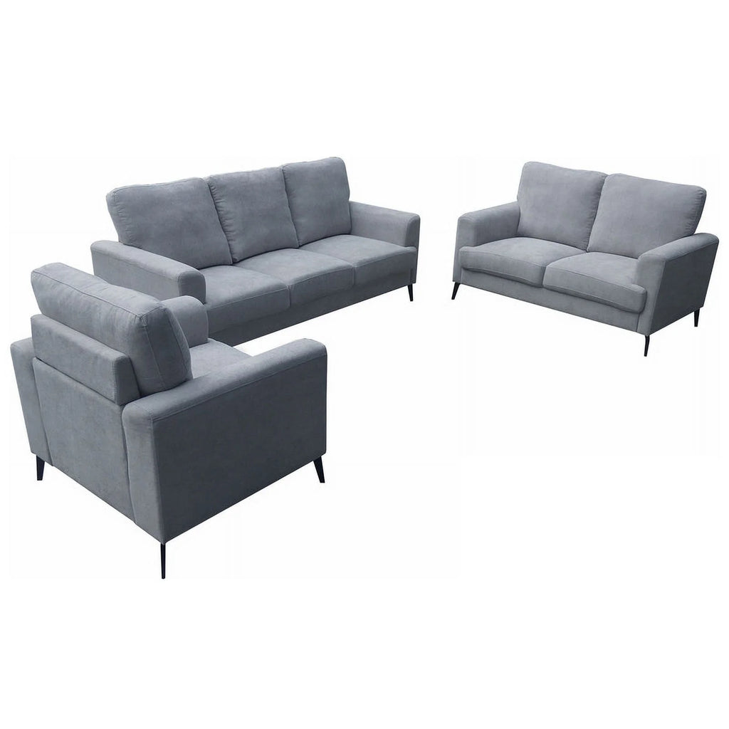 Gray Chenille Sofa Loveseat Chair Living Room Set L15782