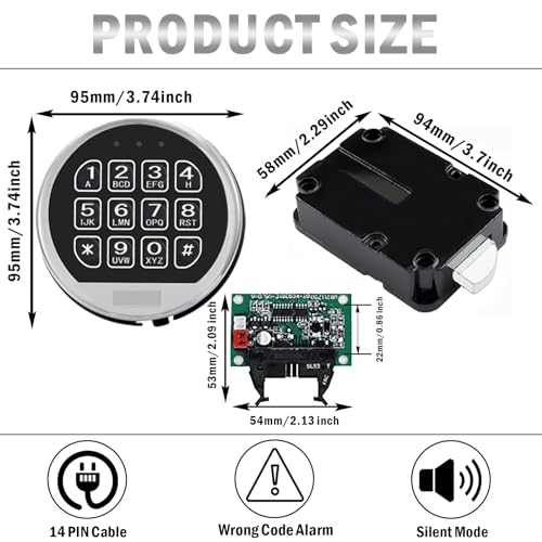 Digital Keypad Electronic Safe Lock for Gun Safe Box A951896