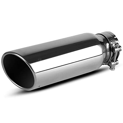 AUTOSAVER88 3 Inch Inlet Black Exhaust Tip, 3" Inlet 4" Outlet 12" Overall Length Stainless Exhaust Tips Powder Coated Finish Tailpipe, Universal Fit for 3" O.D. Tailpipe, Rolled Edge, Bolt/Clamp On