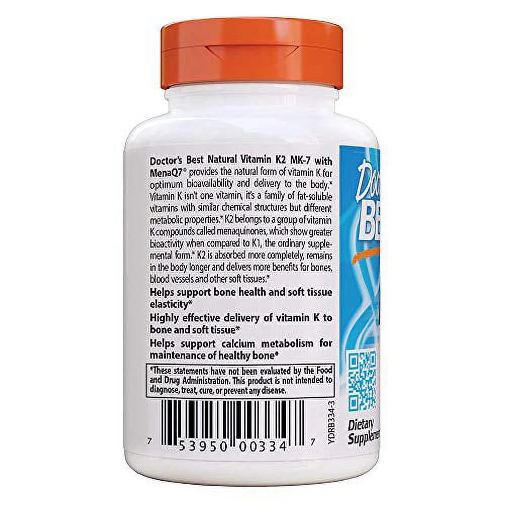 Vitamin K2 MK-7 Supplement, 60 Count T80360