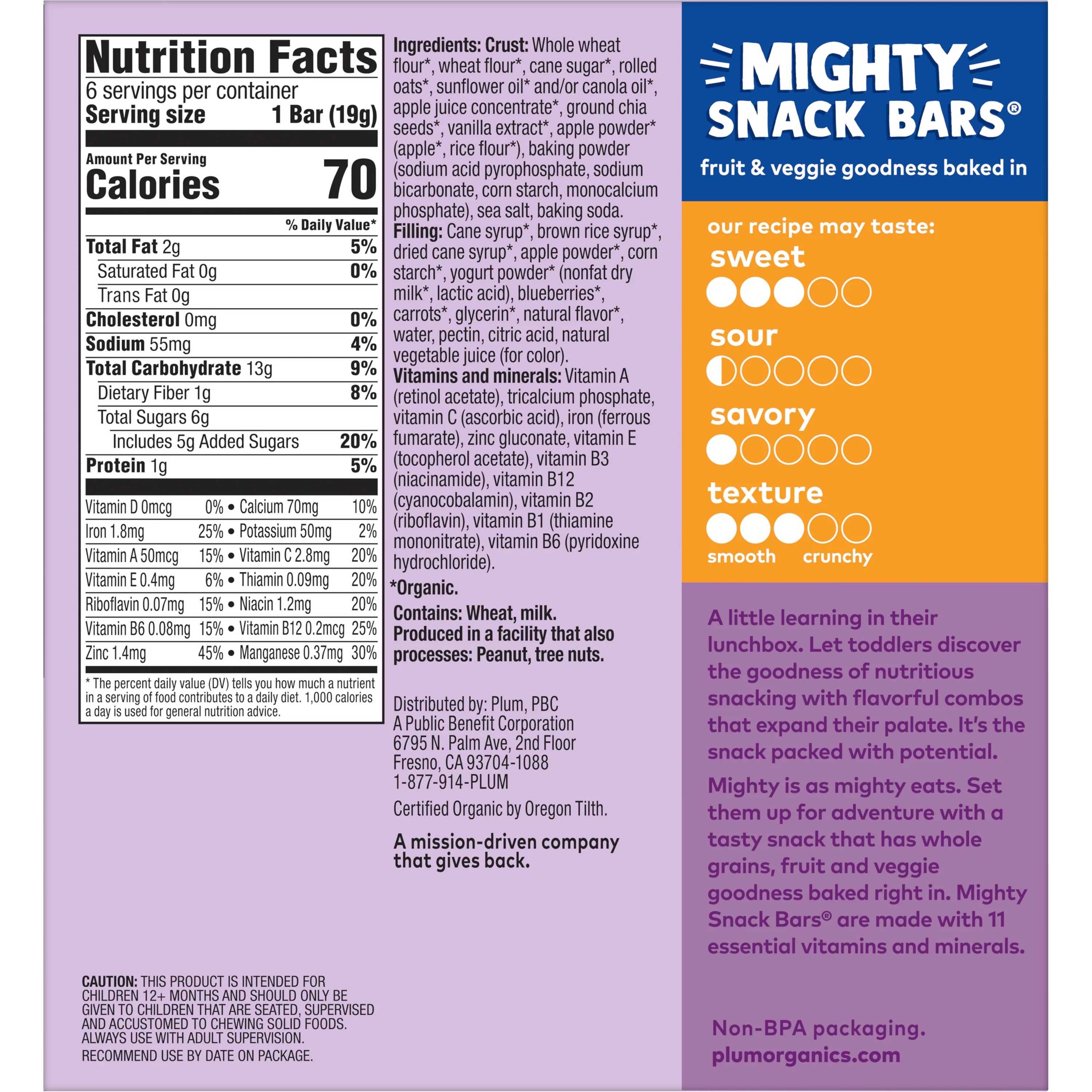 Blueberry Snack Bars, 0.67 oz, 48 Count F103