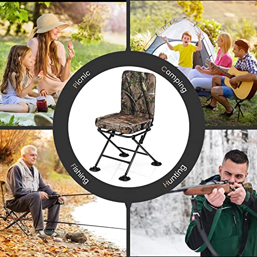 Hunting Chair, 360 Degree Swivel with Padded Cushion, Portable Folding for Blind, Fishing, Camping M6899