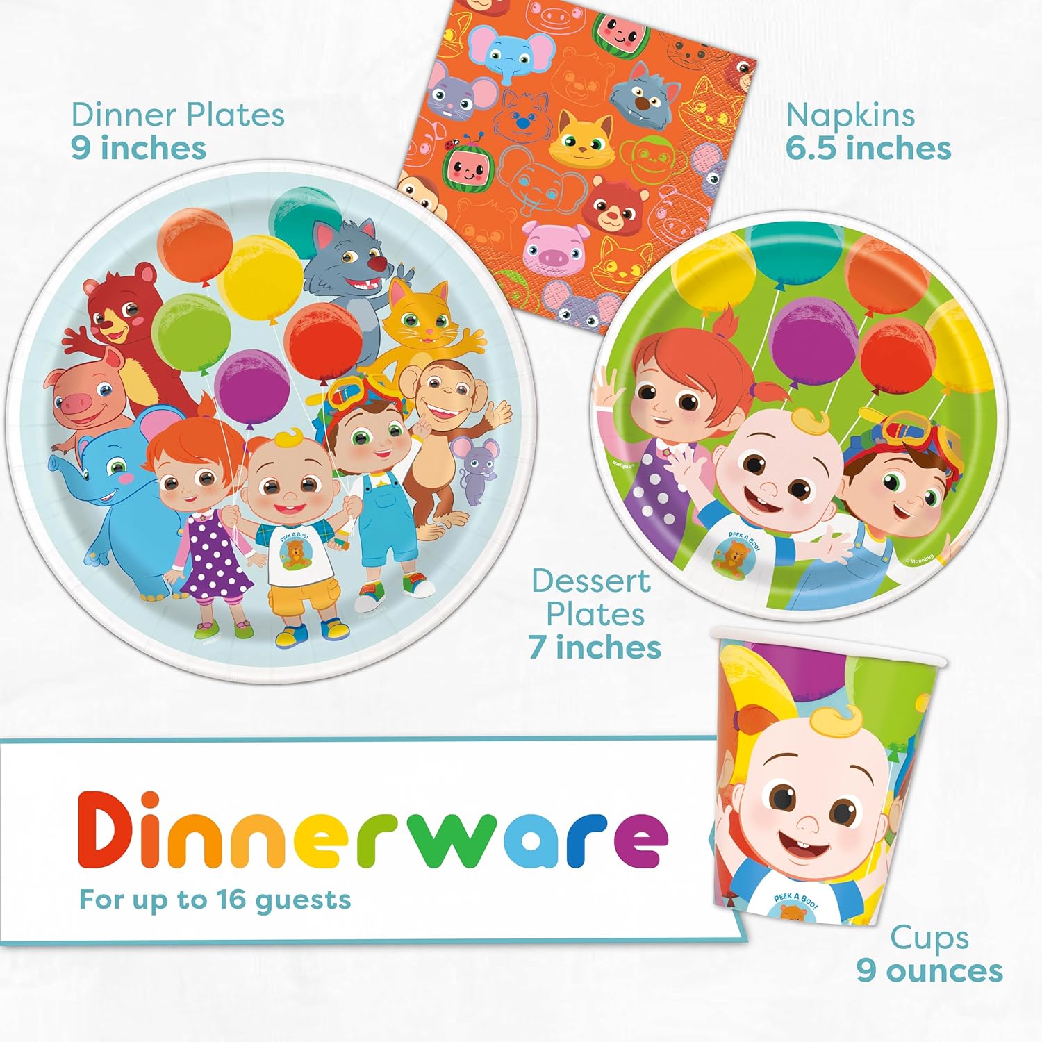 Party Supplies for 16 Guests with Plates, Cups, Napkins A933810