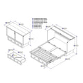 Queen Solid Wood Murphy Bed Chest with Mattress A99512