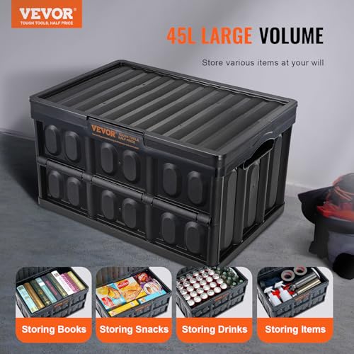 Collapsible Storage Bins with Lids, 3 Pack Stackable Folding Containers F55965
