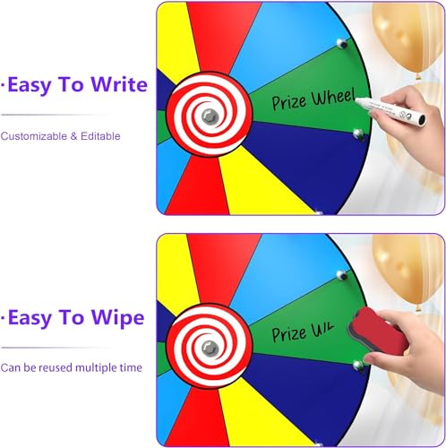 14 Inch Spinning Prize Wheel with 10 Slots, Tabletop Roulette Spinner for Carnival Games R976433