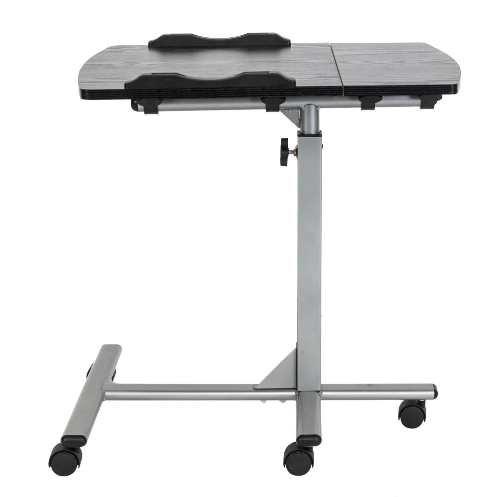 Five-Wheel Multifunctional Lifting Computer Desk, Black & Silver H712