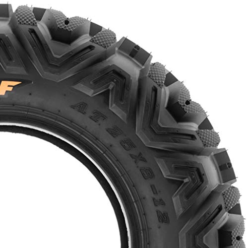 Set of 2 ATV UTV Off-Road Tires 25x8-12, 6 Ply Tubeless B2435