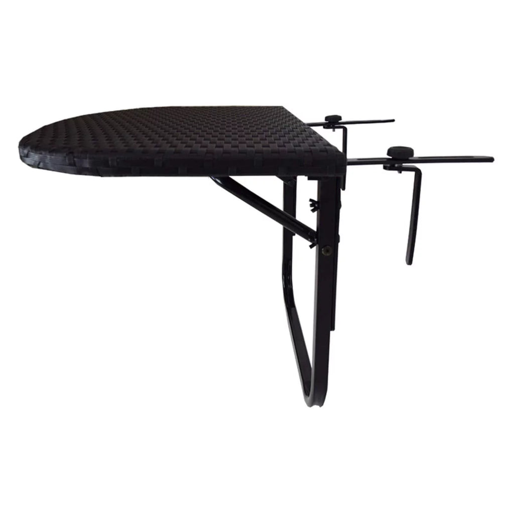 Wicker and Metal Foldable Balcony Table with Adjustable Clamps S4397