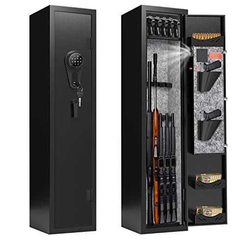 KAER 10-12 Gun Safes for Home Rifle and Pistols,Gun Safes & Cabinets,Quick Access Gun Cabinet,Large Rifle Safe with Removable Shelf and Separate Lockbox (Electronic 10-12 Gun Unassembled)