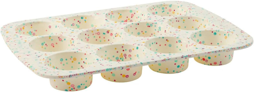 White Confetti Reinforced 12 Cup Dome Cake Pan Silicone Bakeware 2 Pack Q702221