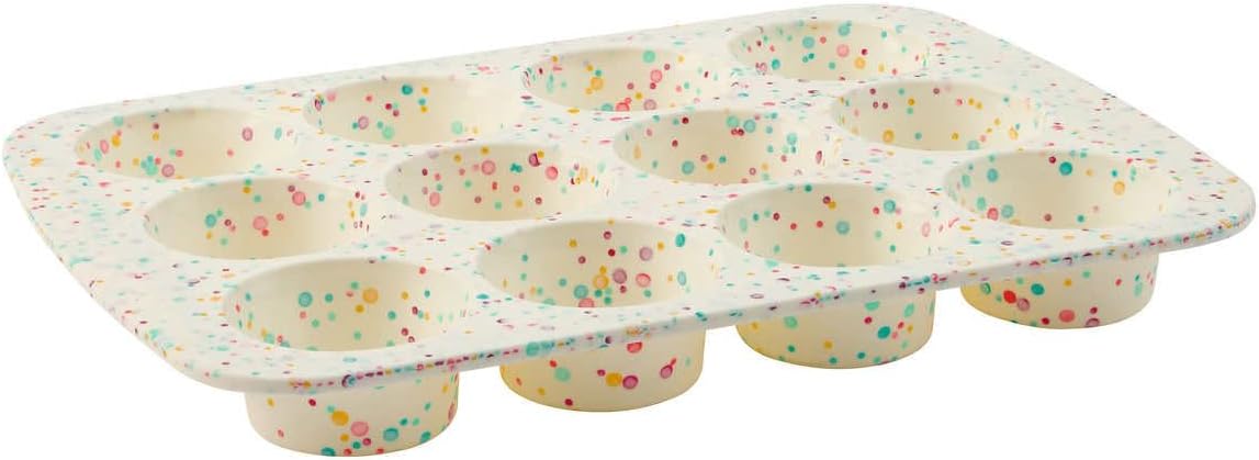 White Confetti Reinforced 12 Cup Dome Cake Pan Silicone Bakeware 2 Pack Q702221