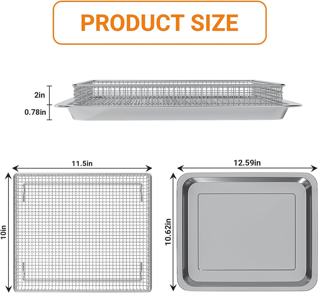 Stainless Steel Baking Tray and Air Fryer Basket T3977