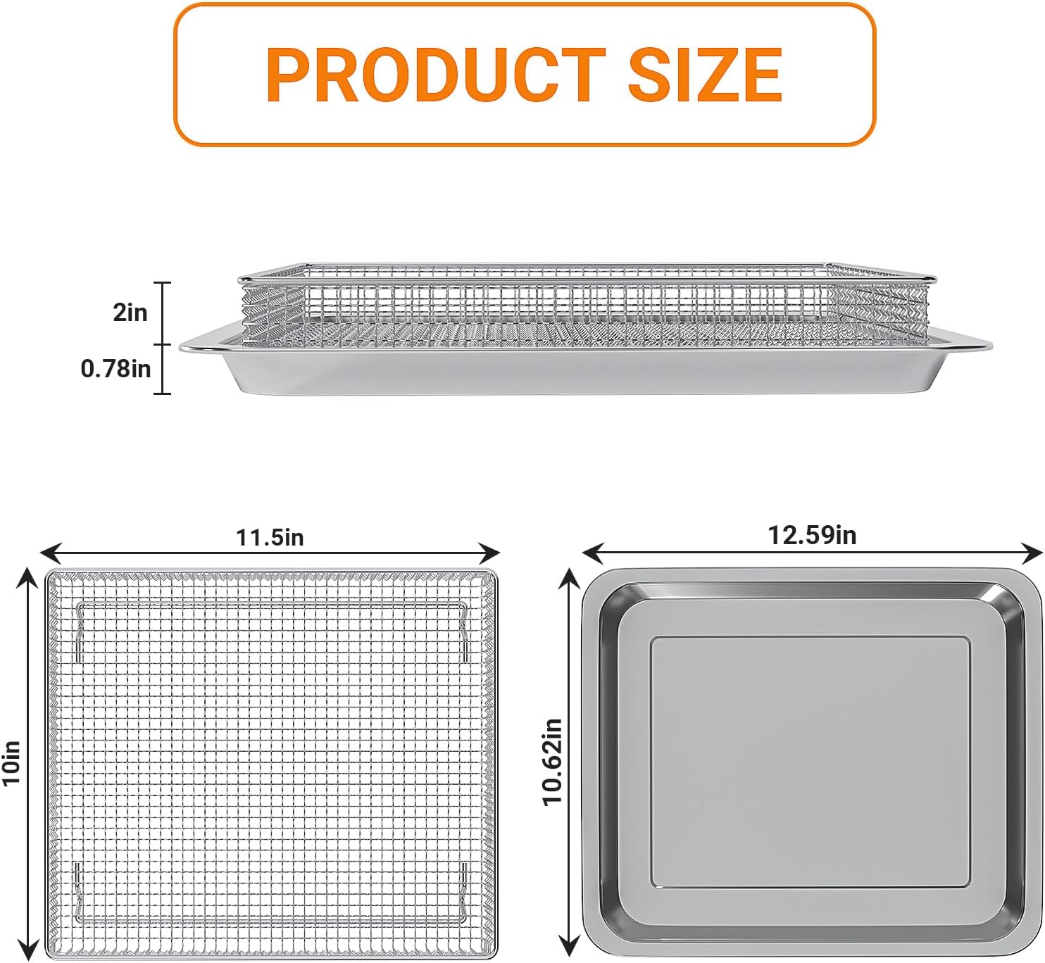 Stainless Steel Baking Tray and Air Fryer Basket T3977