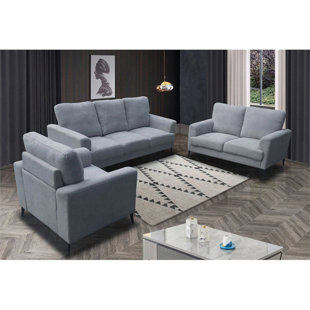 Gray Chenille Sofa Loveseat Chair Living Room Set L15782