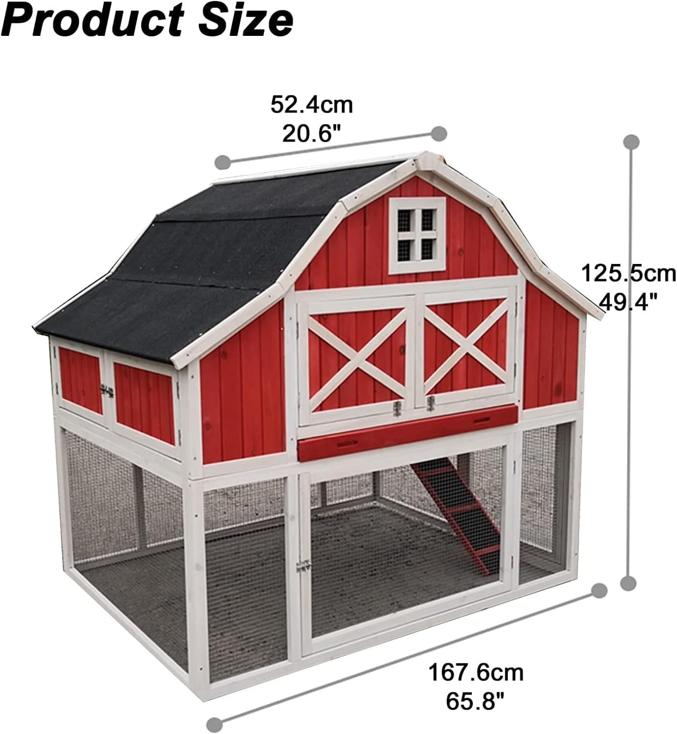 Outdoor Wooden Rabbit Hutch with Wire Mesh Door T979833