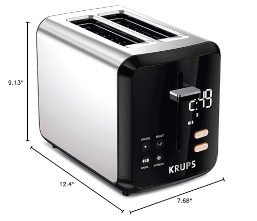 2 Slice Toaster Stainless Steel with Wide Slots, Defrost, Reheat, 7 Browning Levels P496