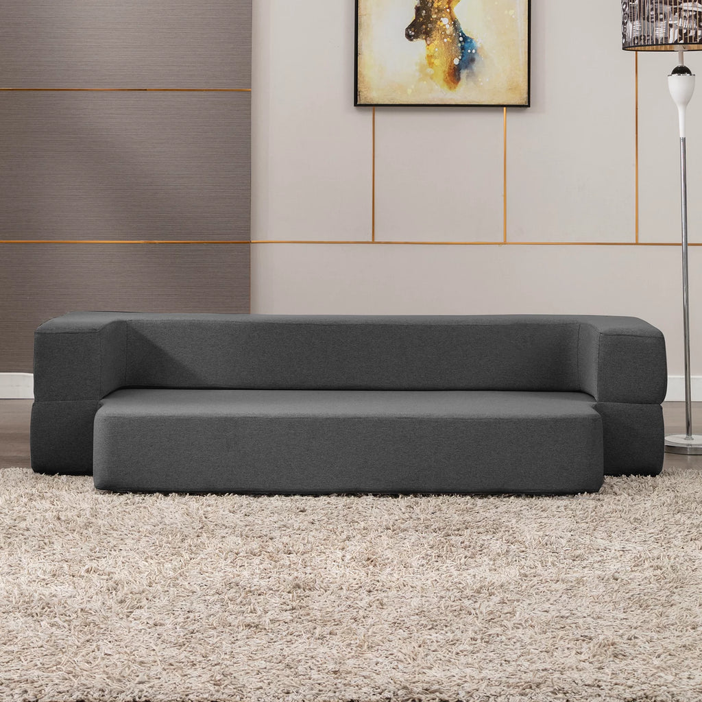 Folding Queen Size Sleeper Sofa Bed with Memory Foam, Dark Gray C28121