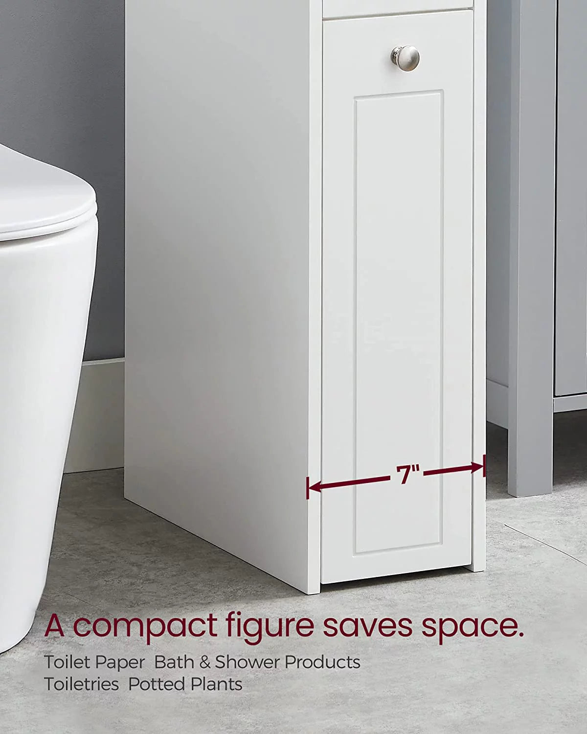 Small Bathroom Storage Cabinet with Slide Out Drawers, White S16404