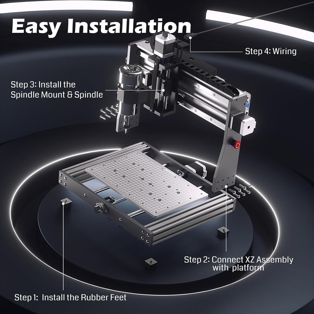 CNC Router Machine 3 Axis Engraver with Enclosure A2478