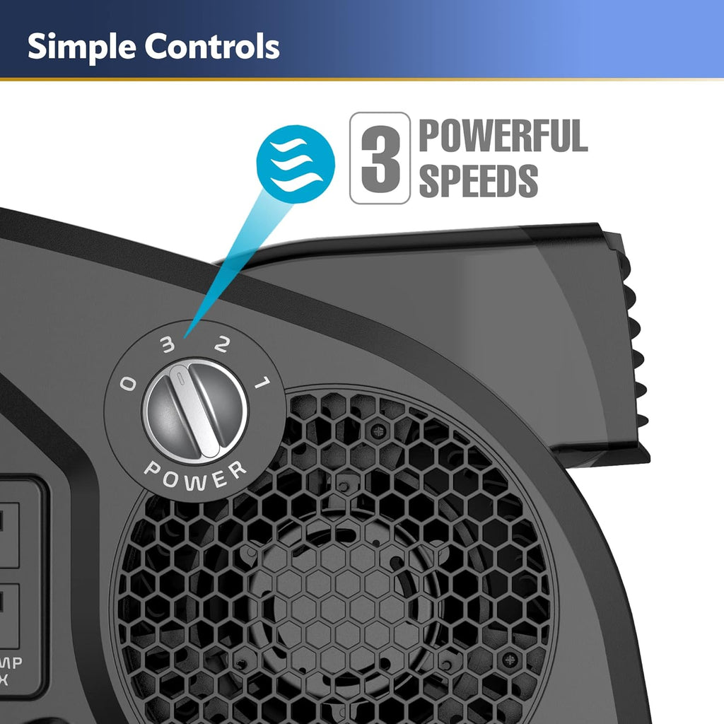 14.5" Pivoting Utility Fan with 3 Speeds and Air Circulator W89084