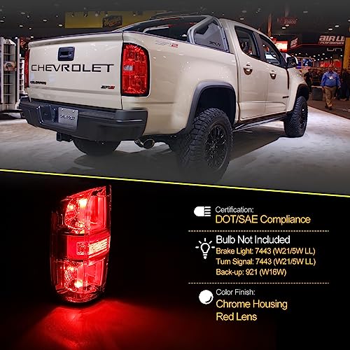 Tail Light Assembly for 2015-2022 Chevy Colorado, Red Clear Lens, Driver Left Side P469