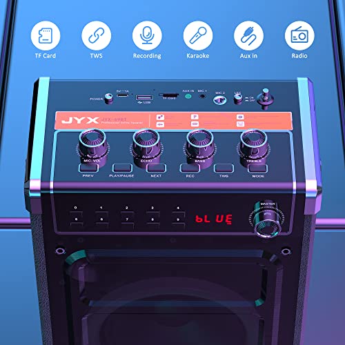 Karaoke Machine with 2 Wireless Microphones, Bluetooth Speaker, LED Light D3569