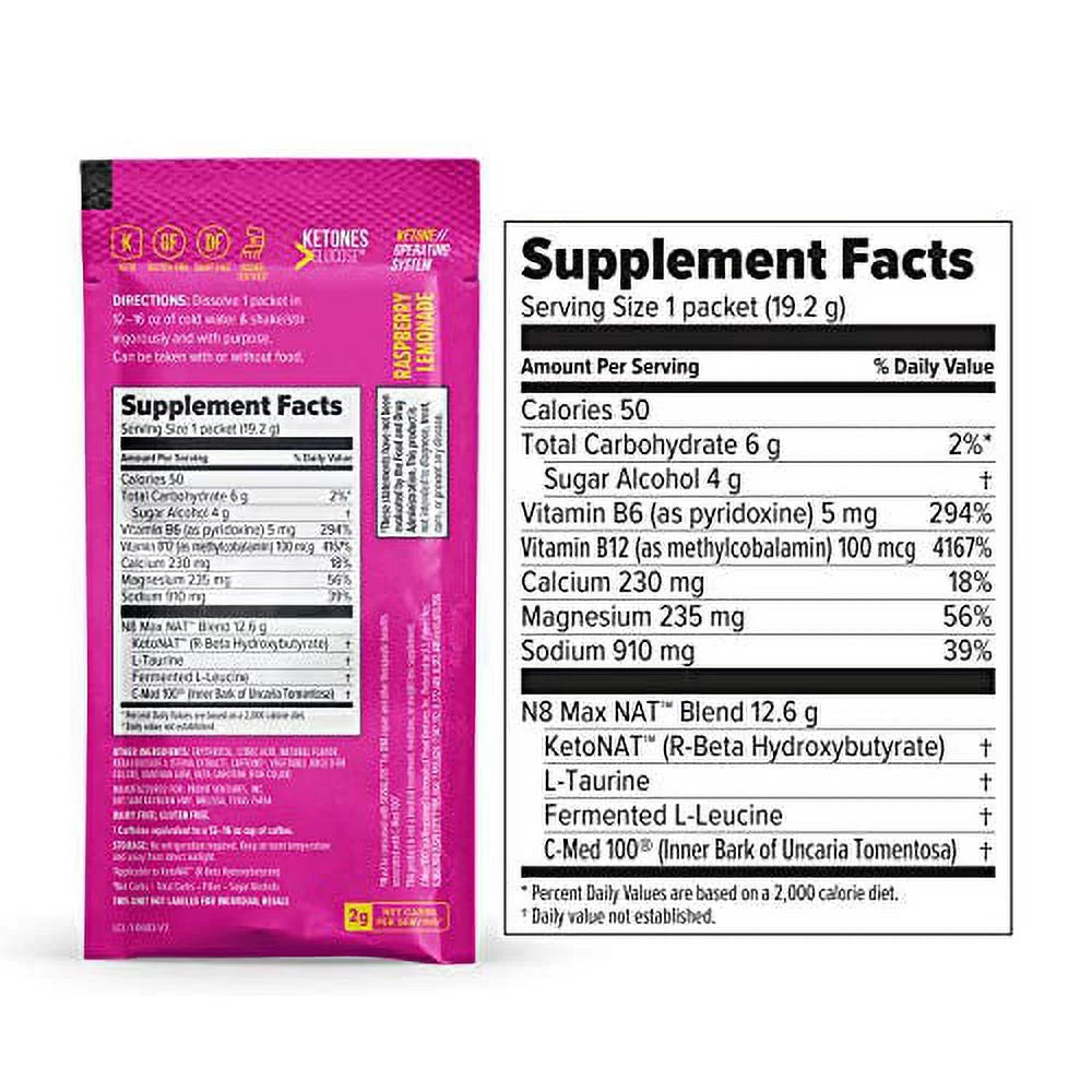 Keto Raspberry Lemonade Drink, 20 Packets T6799