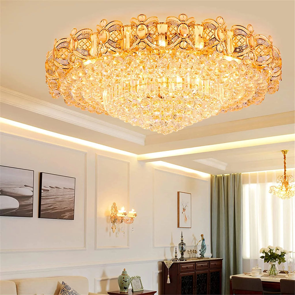 Modern Round LED Crystal Chandelier for Living Room E804