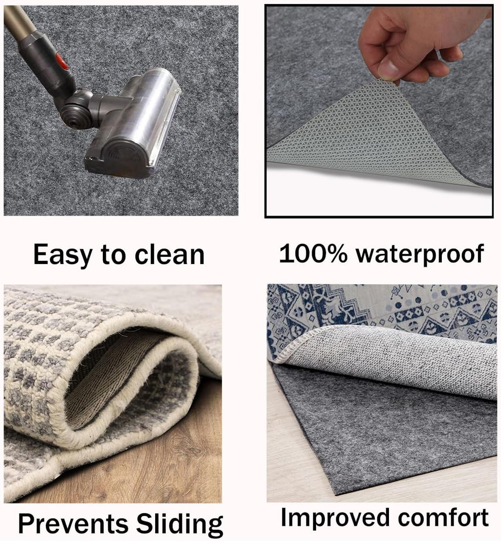 Waterproof Non-Slip Rug Pad for Hardwood Floors, 5x7 ft O4770