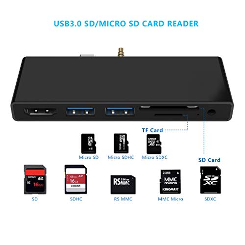 7-in-2 USB-C Docking Station for Surface Go with 4K HDMI, USB 3.0, SD Card Slot S48329