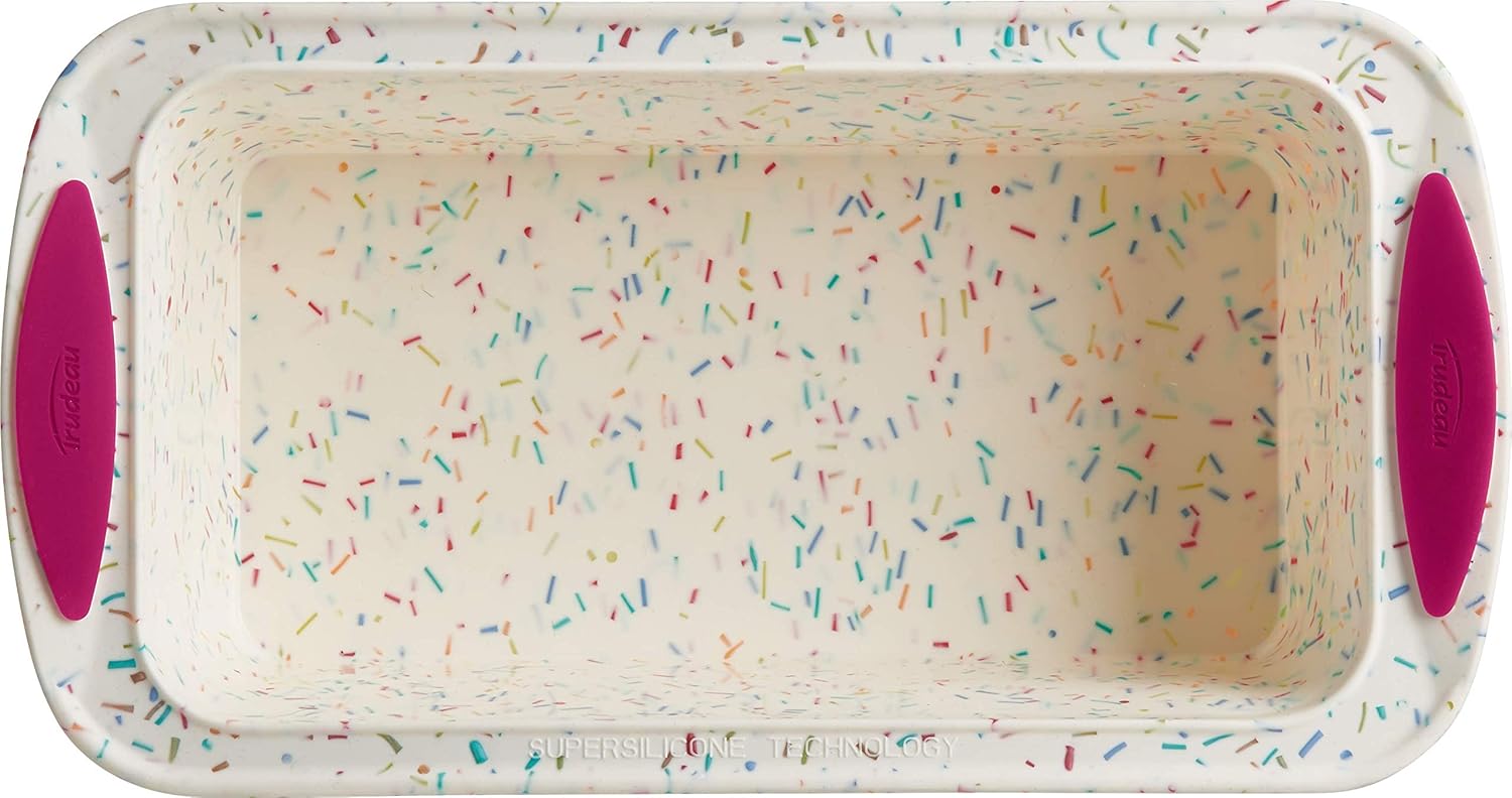 Silicone Loaf Pan, Medium, White Confetti P6468