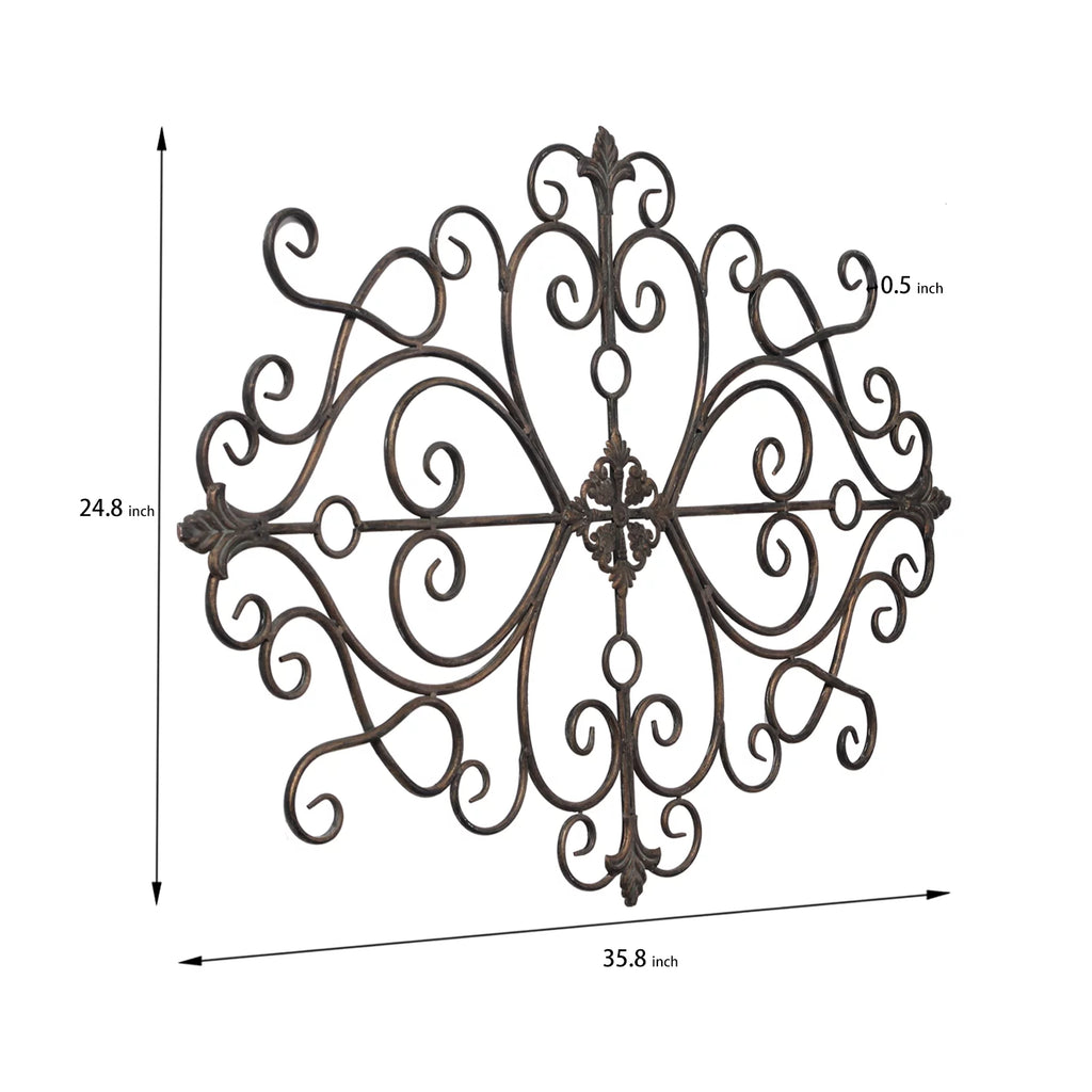 Rustic Metal Wall Art 36" x 24" Antique Wrought Iron Decor A2205