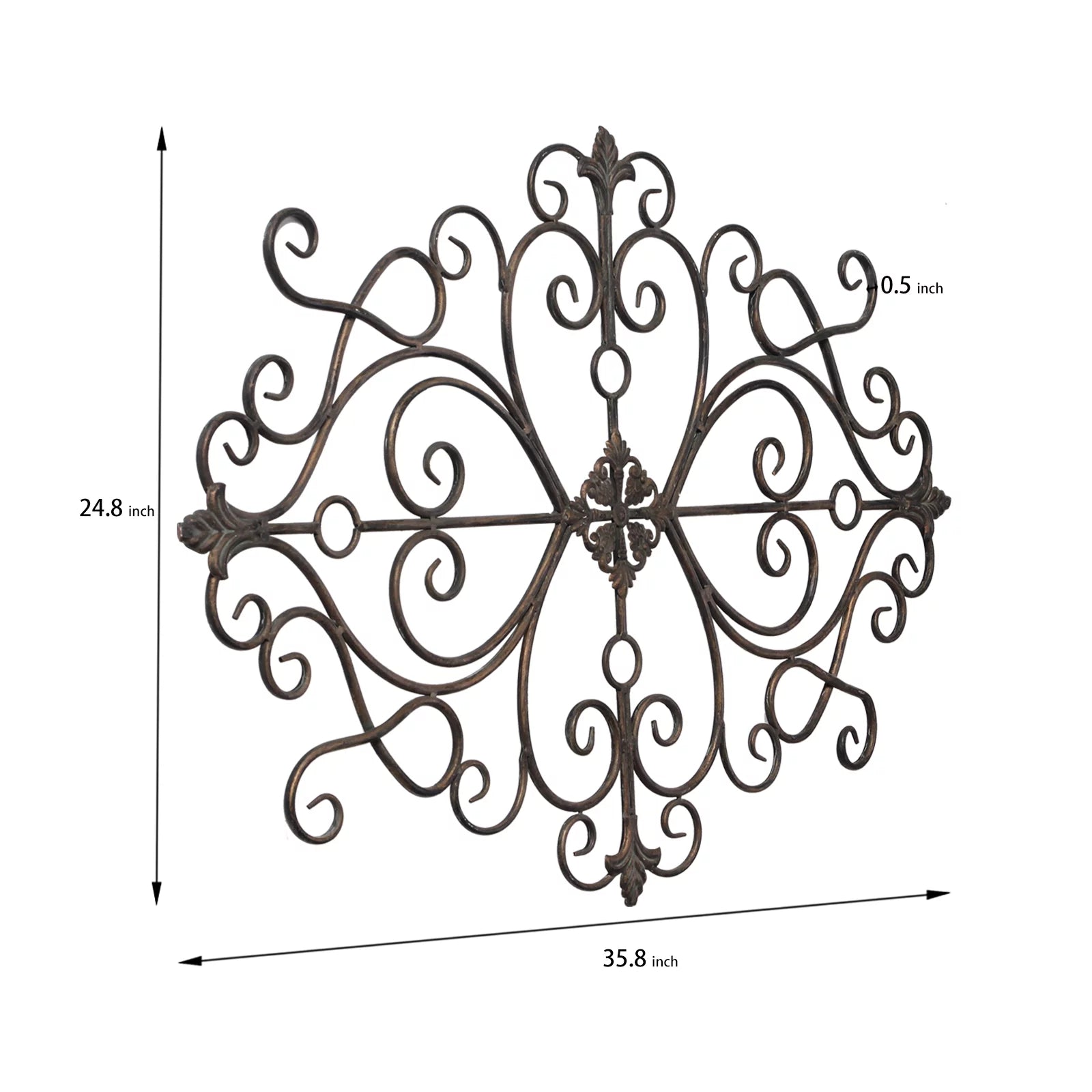Rustic Metal Wall Art 36" x 24" Antique Wrought Iron Decor A2205